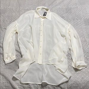 EXPRESS sheer blouse (S) - long in back (NWT)